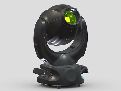 Black Moving Head Spotlight With Green Lens For Professional Stage Lighting Use 3d model
