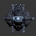 Futuristic Cosmic Spaceship Design With Blue Lights And Advanced Structure Details
