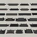 Traditional Chinese Architectural Roof Components Featuring Various Classic Styles And Designs