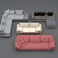 Various Style Sofa Combinations With L Shaped Two Seater Single Designs And Colors 3d model