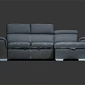 Modern Light Blue Sectional Sofa With Multiple Seats Cushions And Metal Legs