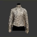 Elegant Detailed Lace Top Fashion Design On Black Mannequin Background