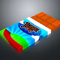 Jungle Chocolate Packaging With Vibrant Blue Green Red Colors And Orange Square Blocks
