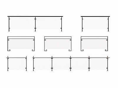 Modern Railing Glass Railing Glass Guardrail Balcony Railing Guardrail 3d model