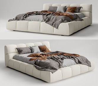 Modern Double Bed 3d model