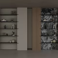Modern Decorative Cabinet With Open Shelves And Built In Lighting For Stylish Living Room