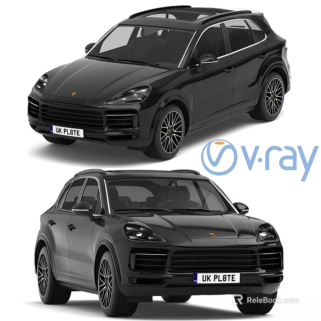 Black SUV Car With UK Plate And V Ray Rendered Exterior Design 3d model 
