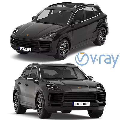 Black SUV Car With UK Plate And V Ray Rendered Exterior Design 3d model