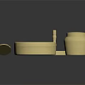 Golden Decorative Ornament Set With Round Box Cylindrical Jar And Leaf Shaped Spoon