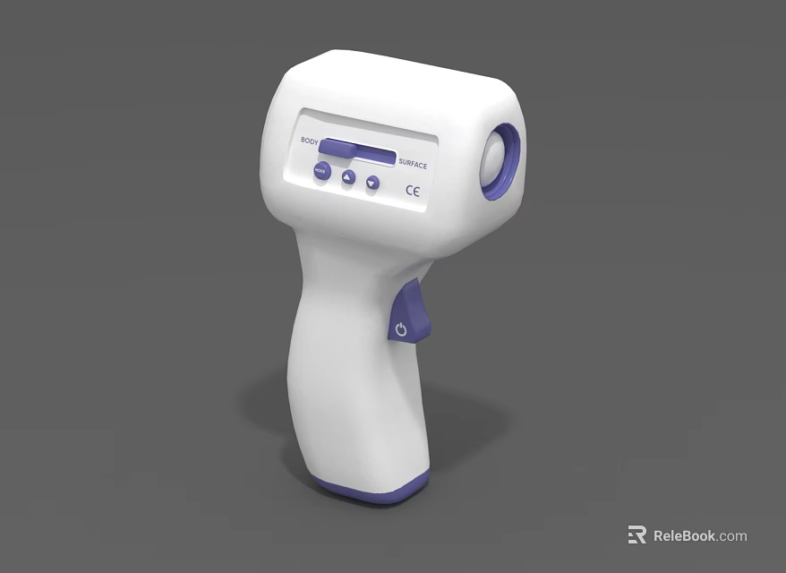 Digital Handheld Non Contact Infrared Thermometer Medical Device For Body Temperature Measurement 3d model 