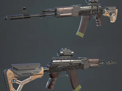 modern submachine gun 3d model