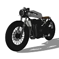 Vintage Motorcycle With Classic Design Black Tires Metal Body And Leather Seat