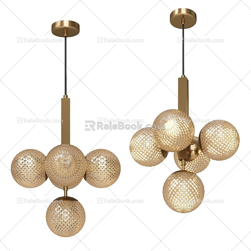 Felis modern multi-ball chandelier 18w 3d model