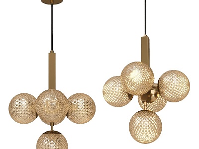 Felis modern multi-ball chandelier 18w 3d model