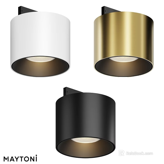 Modern Downlights in White Gold Black Finishes for Home Interior Lighting 3d model 