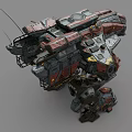 Smart Red Gray Armored Machine With Heavy Duty Mechanical Joints And Structure 3d model