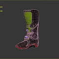 Modern Silver Athletic Shoes With Green Honeycomb Panel And Red Sole