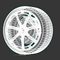 Modern Car Tire With Black Alloy Wheel And Red Blue Accent Design
