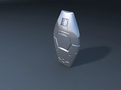 Other Modern Silver Metallic Object With Geometric Design And Surface Lines 3d model