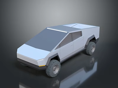 Modern Angular Electric Truck With Sleek Design And Large Off Road Tires 3d model