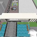 Modern gate display area gate 3d model
