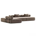 Modern Three Seater Sofa With Comfortable Cushions And Stylish Armrests Design 3d model