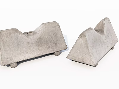 Concrete Fence Blocks With Wedge Shape And Stable Support Base 3d model