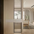Elegant Modern Living Dining Room Interior With TV Wall Wooden Coffee Table And Recessed Lighting