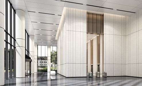 Modern Office Hall 3d model