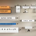 Roadside Coffee Shop Signage Designs With Various Colors And Text Styles