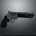 Shiny Silver Metal Revolver With Black Grip And Modern Design Features