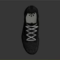 Gray Knit Running Shoes With White Laces And Air Cushion Outsole