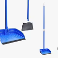 Sturdy Blue Plastic Cleaning Brooms and Dustpans Set for Daily Home Use