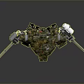 Military Style Camouflage Mech With Twin Cannons And Multi Legged Structure