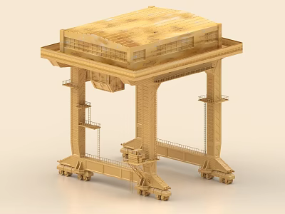 Heavy Duty Industrial Gantry Crane With Frame Structure Platform Ladder And Wheels 3d model