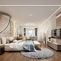 Cozy Boutique Guesthouse Room With Pink Walls White Canopy Bed And Decorative Lights