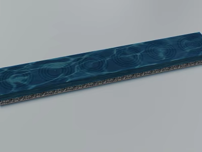 Blue Garden Decorative Strip With Circular Patterns And Ornate Border Design 3d model