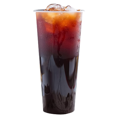 Refreshing Dark Colored Cold Beverage with Ice Cubes and Condensation on Glass Surface 3d model