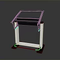 Sturdy Workstation Stand With Black Countertop White Support Frame And Stable Base