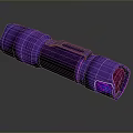 Purple Metallic Flashlight With Ergonomic Handle Shiny Surface And Reflective Finish