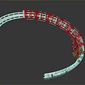 Curved Industrial Mechanical Part Featuring Black White Segments And Smooth Arc