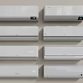 Various Air Conditioner Fans Displaying Different Brand Designs And Sleek Styles
