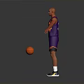 Purple Suns Number 34 Basketball Player Toy Model With Basketball And Open Arms