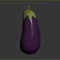 Fresh Purple Eggplant With Green Stem And Vibrant Color On Dark Background