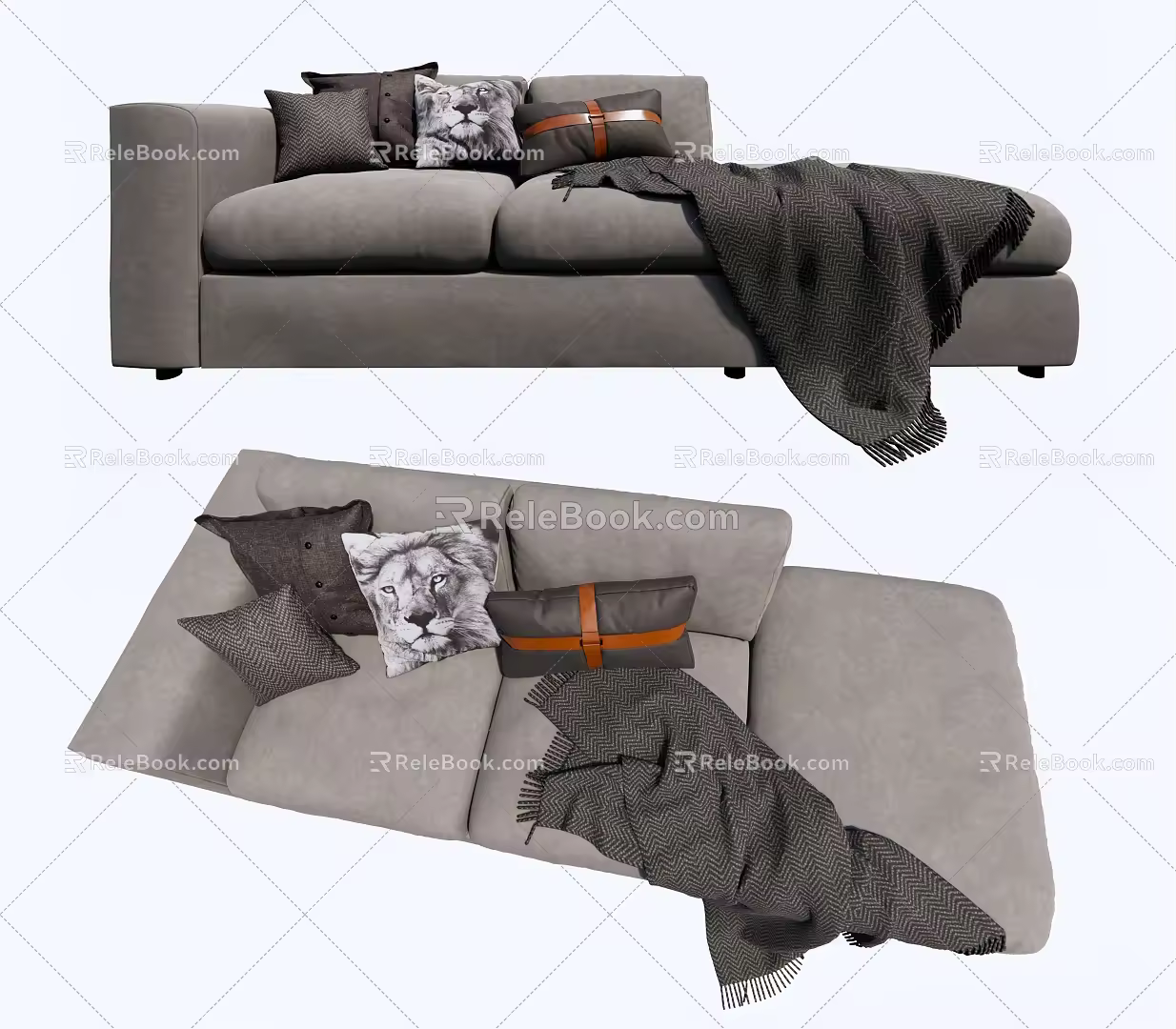 Modern chaise longue simple sofa 3d model