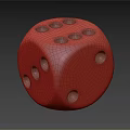 Blue Dice with White Dots Shiny Surface on Black Background 3d model