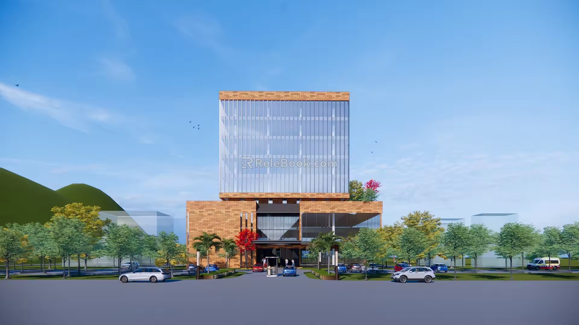 Modern Library Architecture Library 3d model