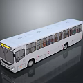 White Bus With Passengers Inside Yellow Front Display Multiple Side Windows And Roof Vents