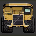 Yellow Mining Dump Truck With Large Tires Open Bed And Metal Ladder