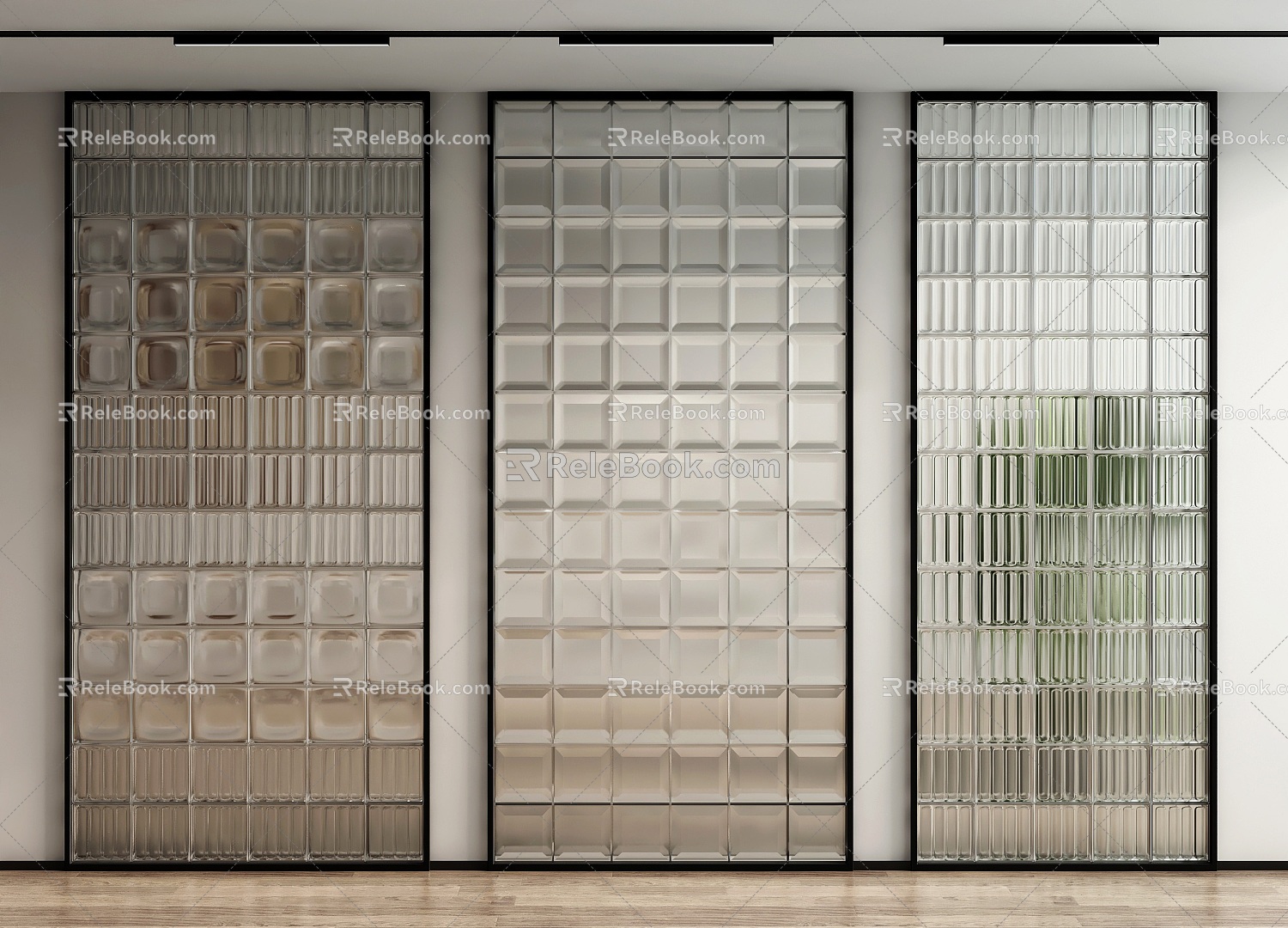 Modern partition glass brick partition 3d model